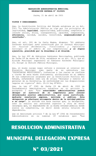 Resolución Administrativa 03 2021